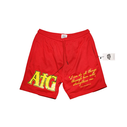 Red “ATG” Shorts